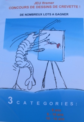 Affiche du concours de dessin organisé pour la fete de la crevette
